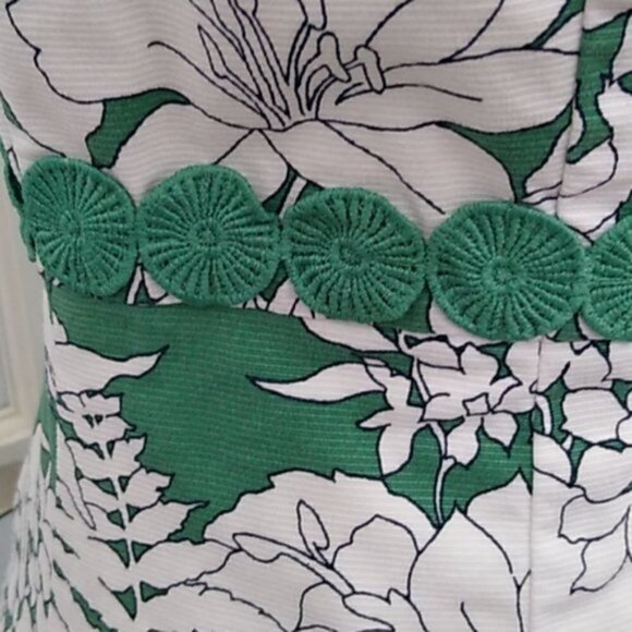 Boden Vivienne Green and White Floral Print Sheath Dress - Picture 8 of 16